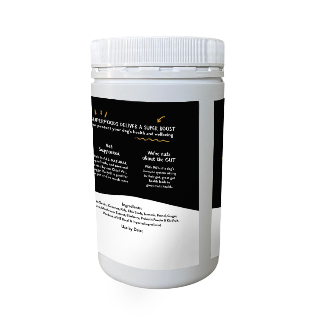 Back of the 700gram Senior Boost by Olive's Kitchen