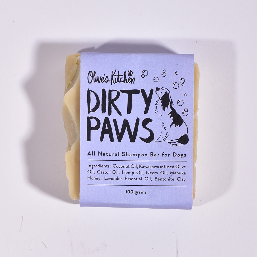Dirty Paws Natural Shampoo Wash Bar for Dogs Olive's Kitchen NZ